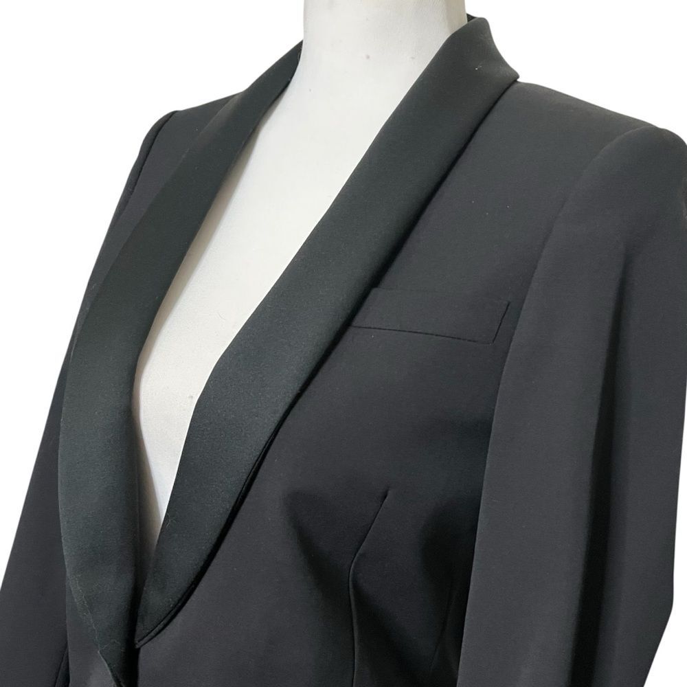 Gucci Tailored Blazer Womens 10 Black Shawl Collar Workwear Designer Classic Fit - Picture 6 of 13